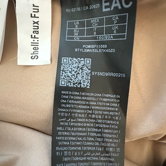 Guess Faux Fur Belted Jacket - Brown and Black - Picture 8 of 8